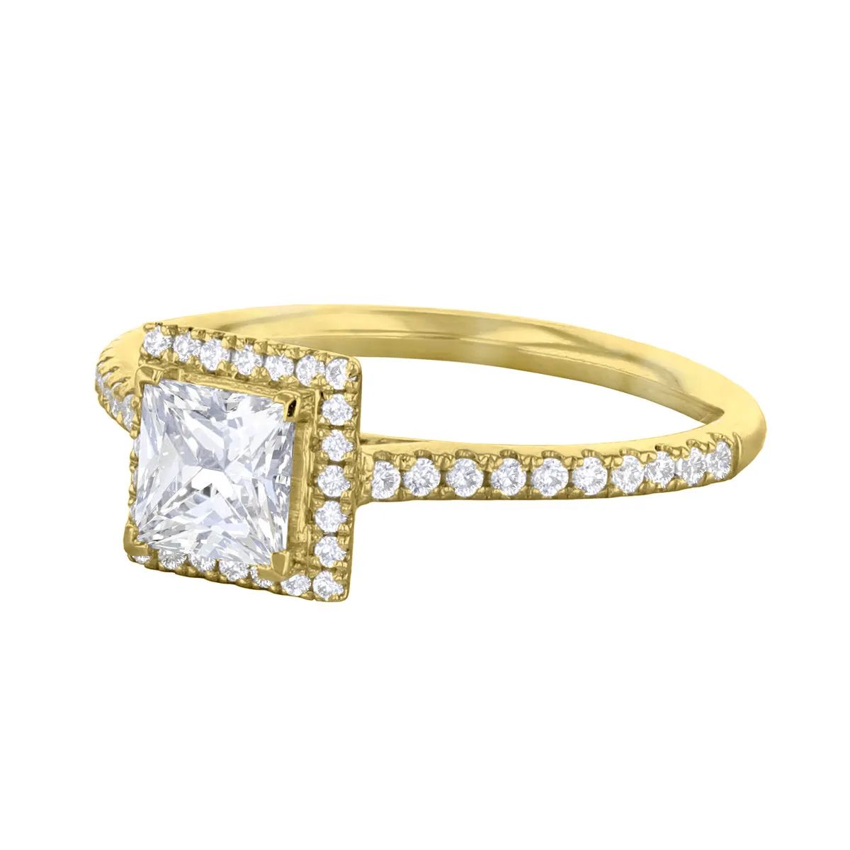 0.50ct Willow Princess Cut Diamond Solitaire Engagement Ring | 18ct Yellow Gold