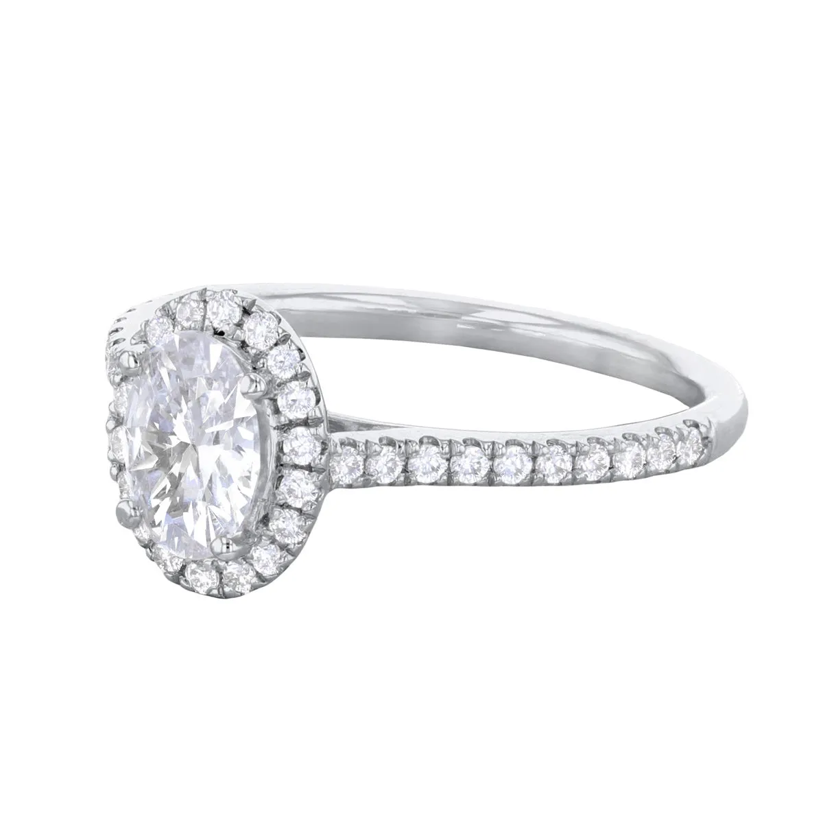 0.75ct Willow Oval Cut Diamond Solitaire Engagement Ring | Platinum