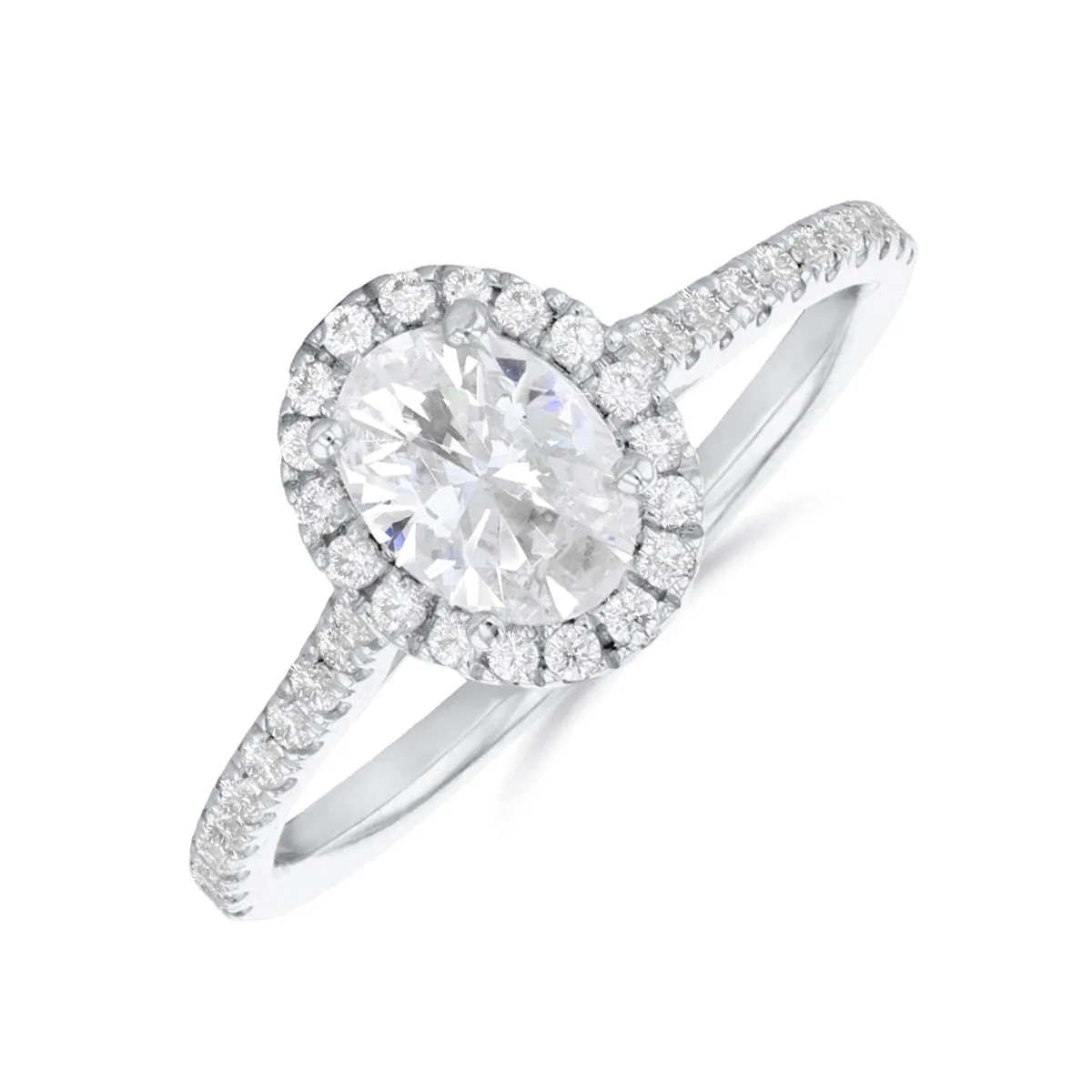 0.75ct Willow Oval Cut Diamond Solitaire Engagement Ring | Platinum