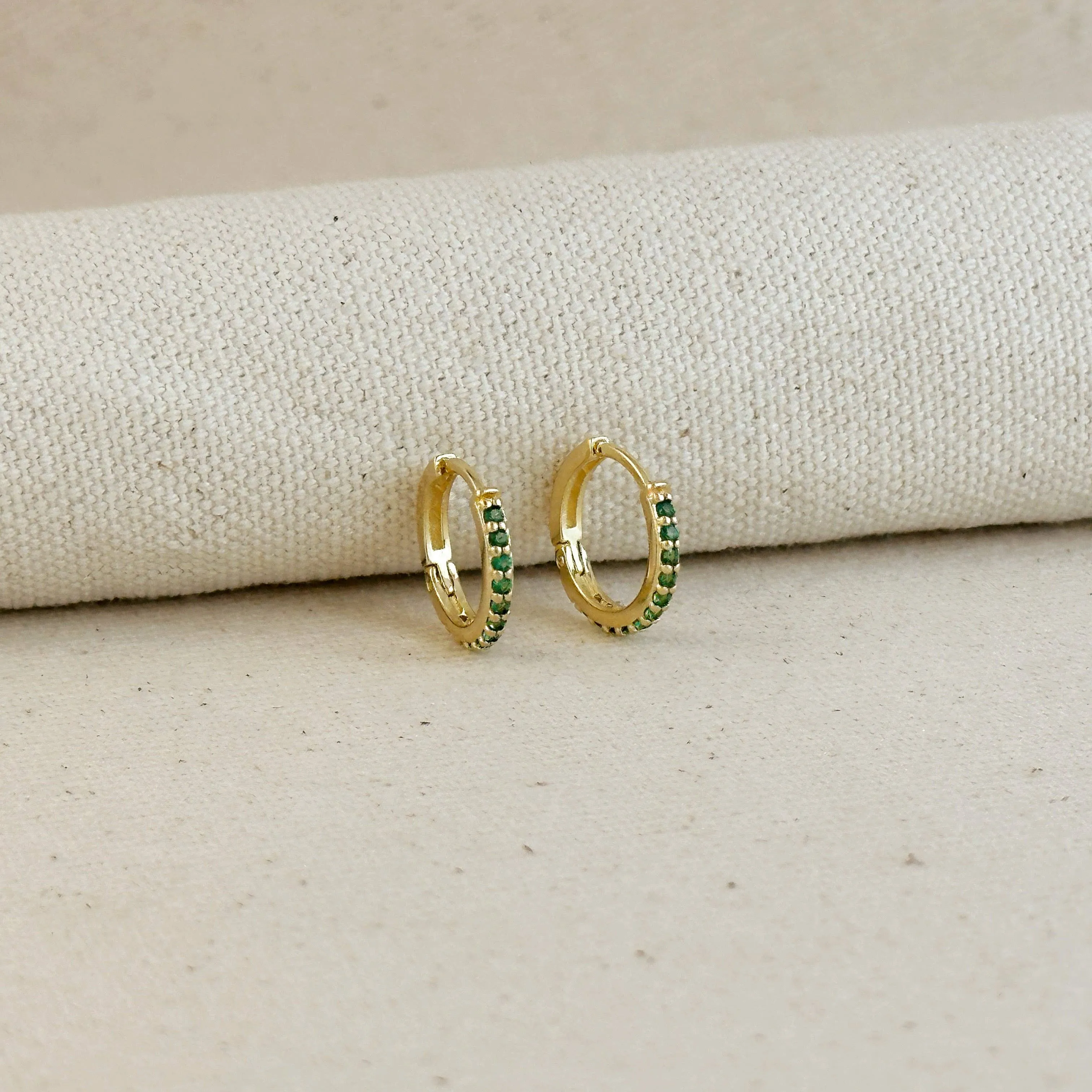 18k Gold Filled Colored CZ Hoop Earrings