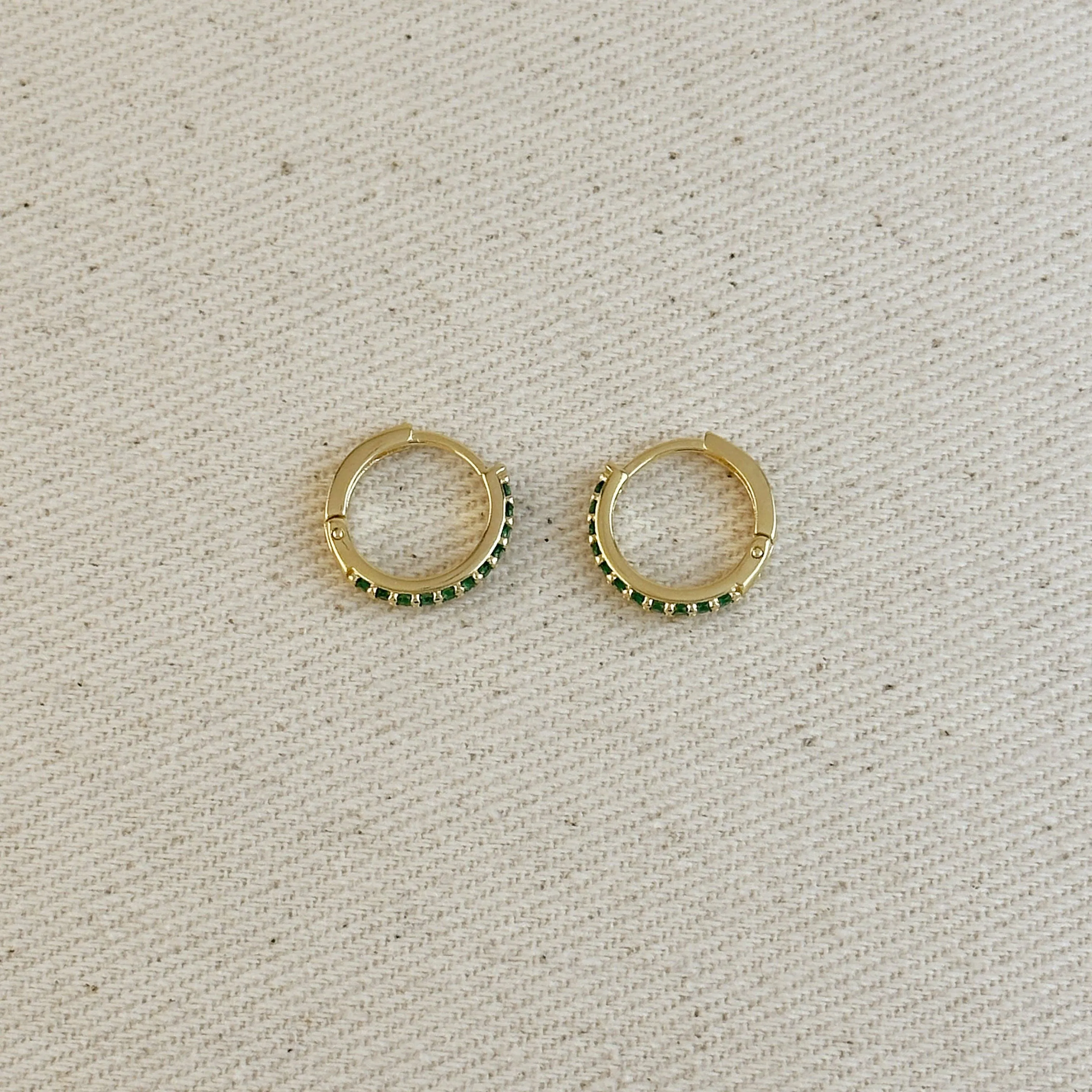 18k Gold Filled Colored CZ Hoop Earrings