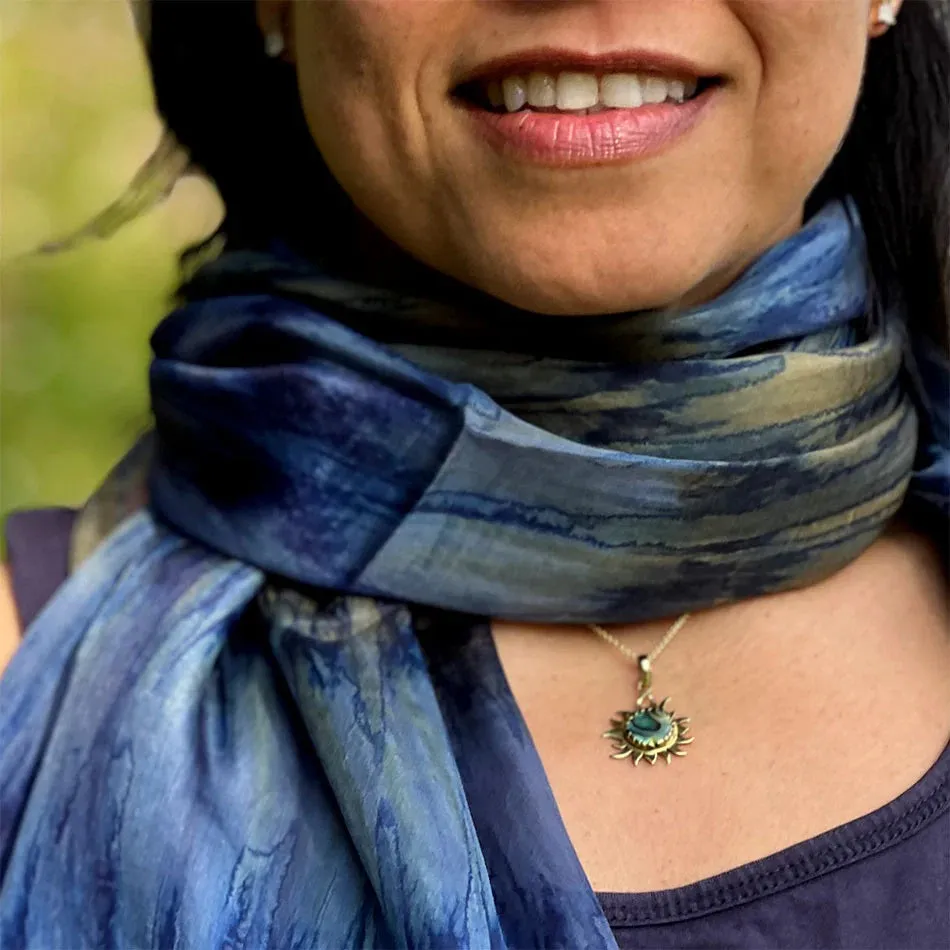 Abalone Sun Necklace - Brass