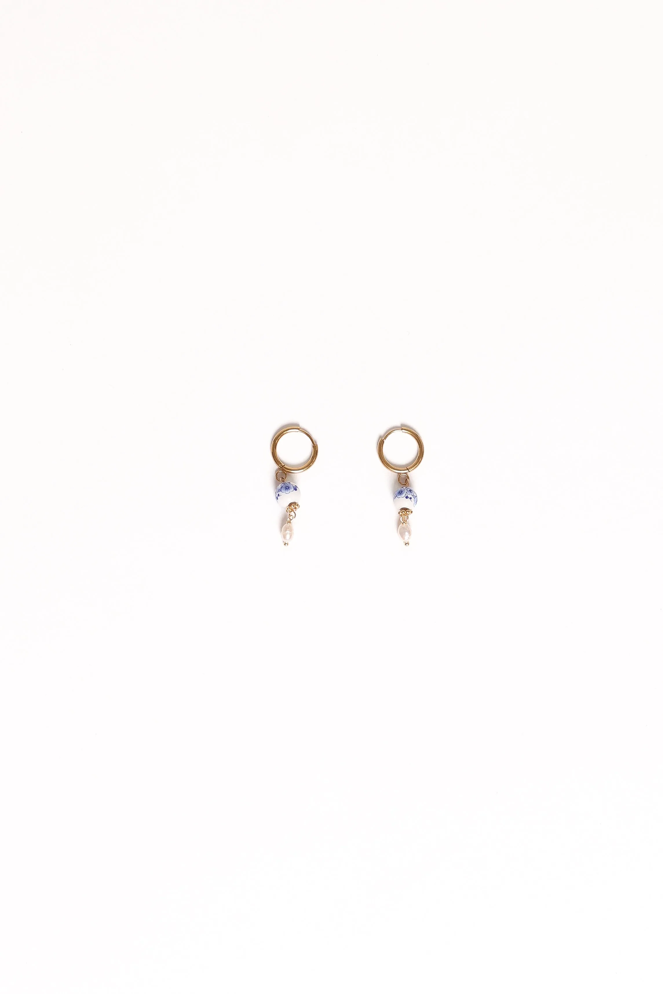 Bree Earrings - Blue/Pearl