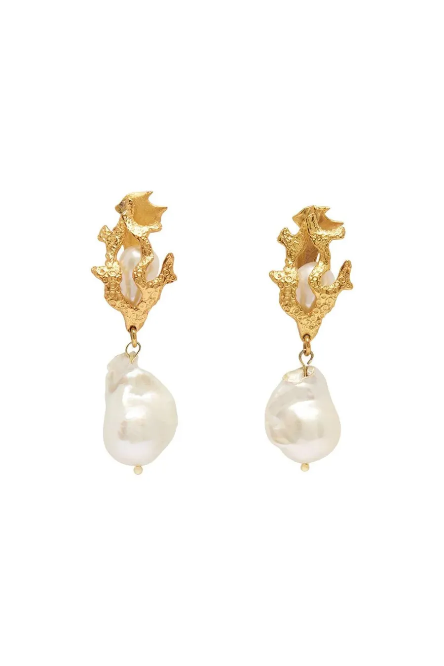 Curio Pearl Drop Earrings Gold