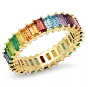 Eriness Multi Colored Vertical Baguette Ring