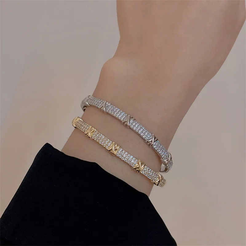 Fashion Light Luxury Full Diamond Bamboo Bracelet
