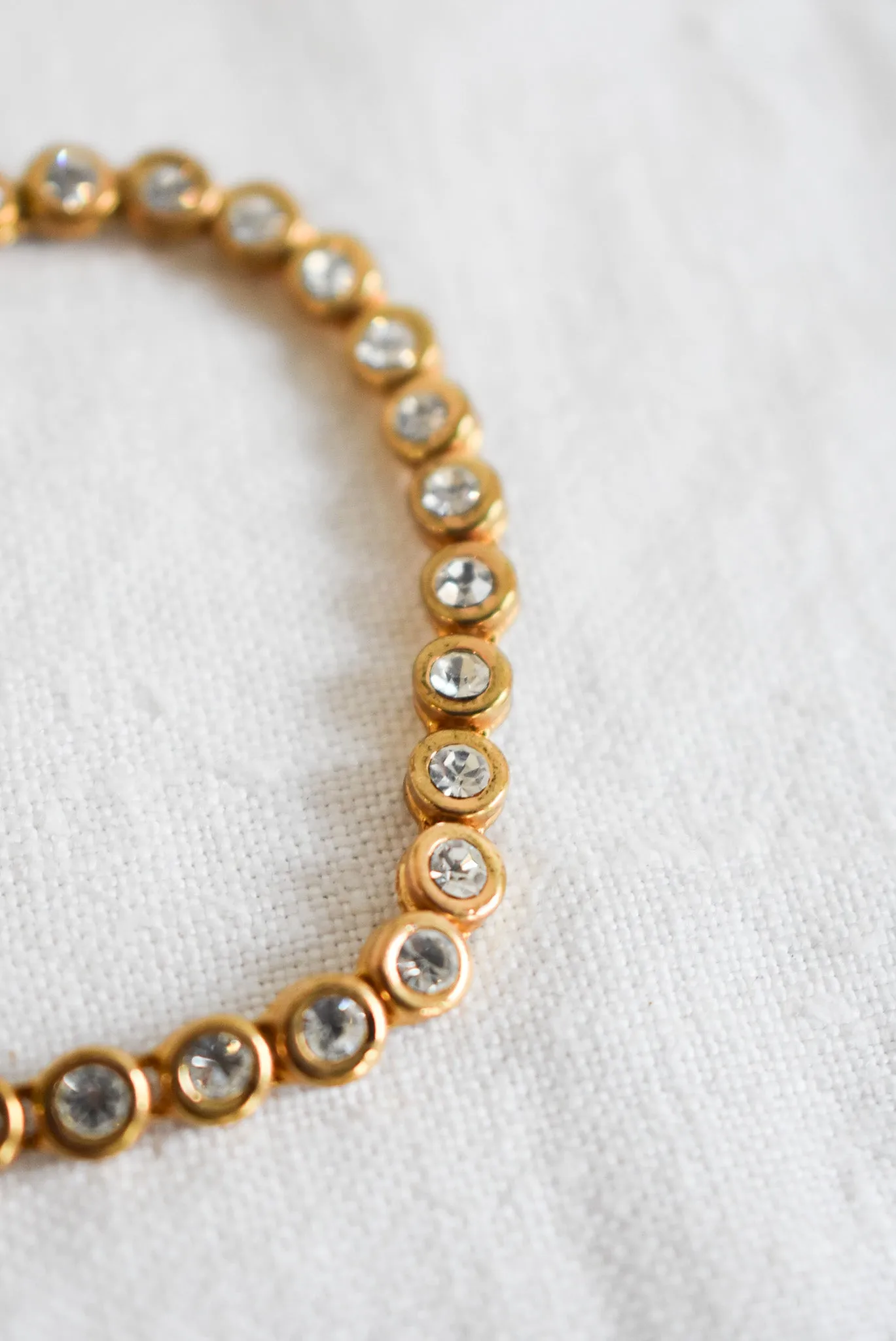Glamorous faux diamond tennis bracelet