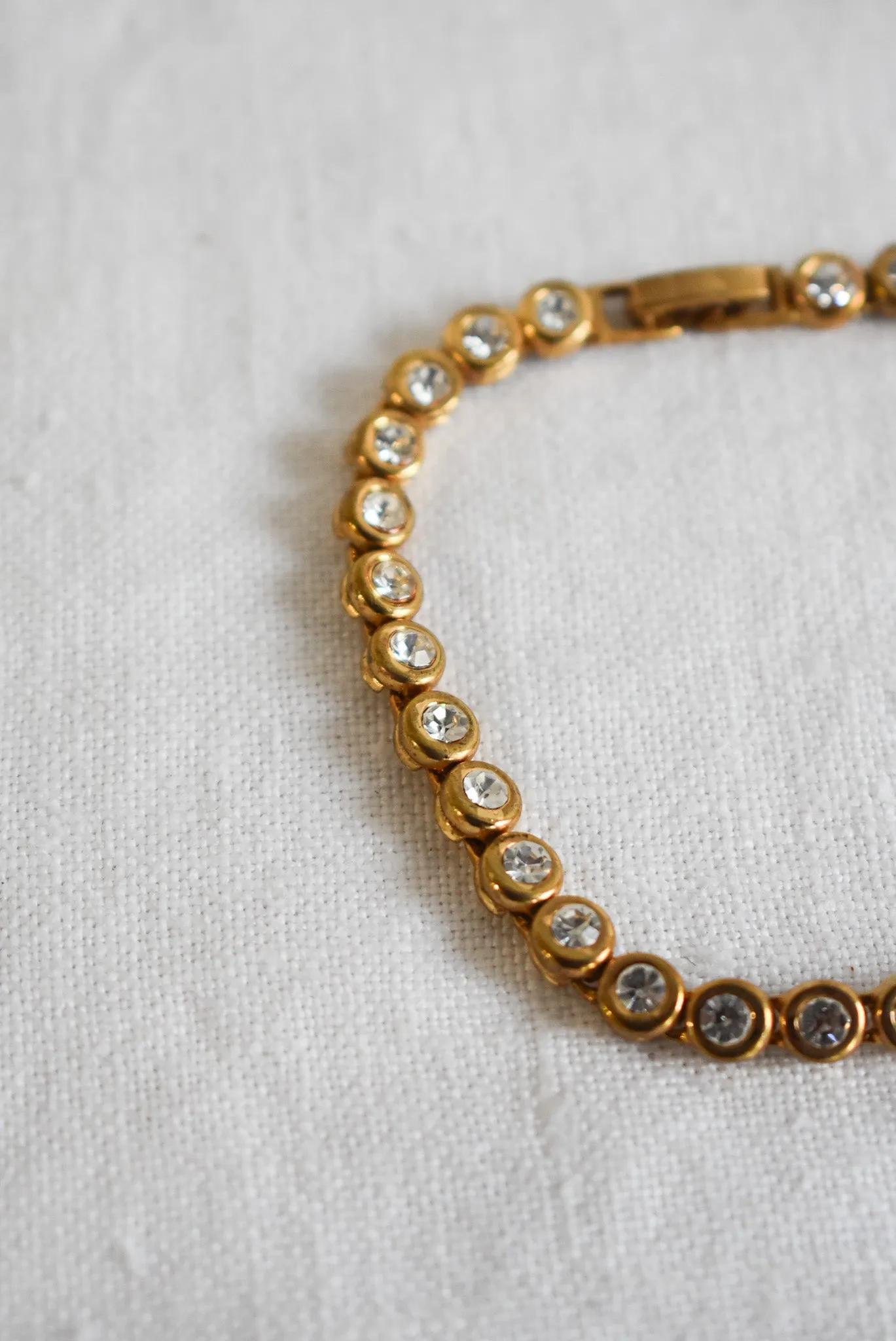 Glamorous faux diamond tennis bracelet