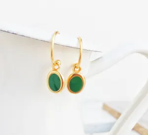 Green Hoop Earrings