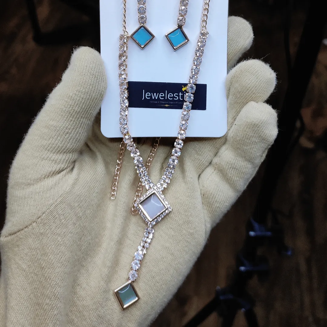 Jewelestia Y-Shape Glam Necklace Set
