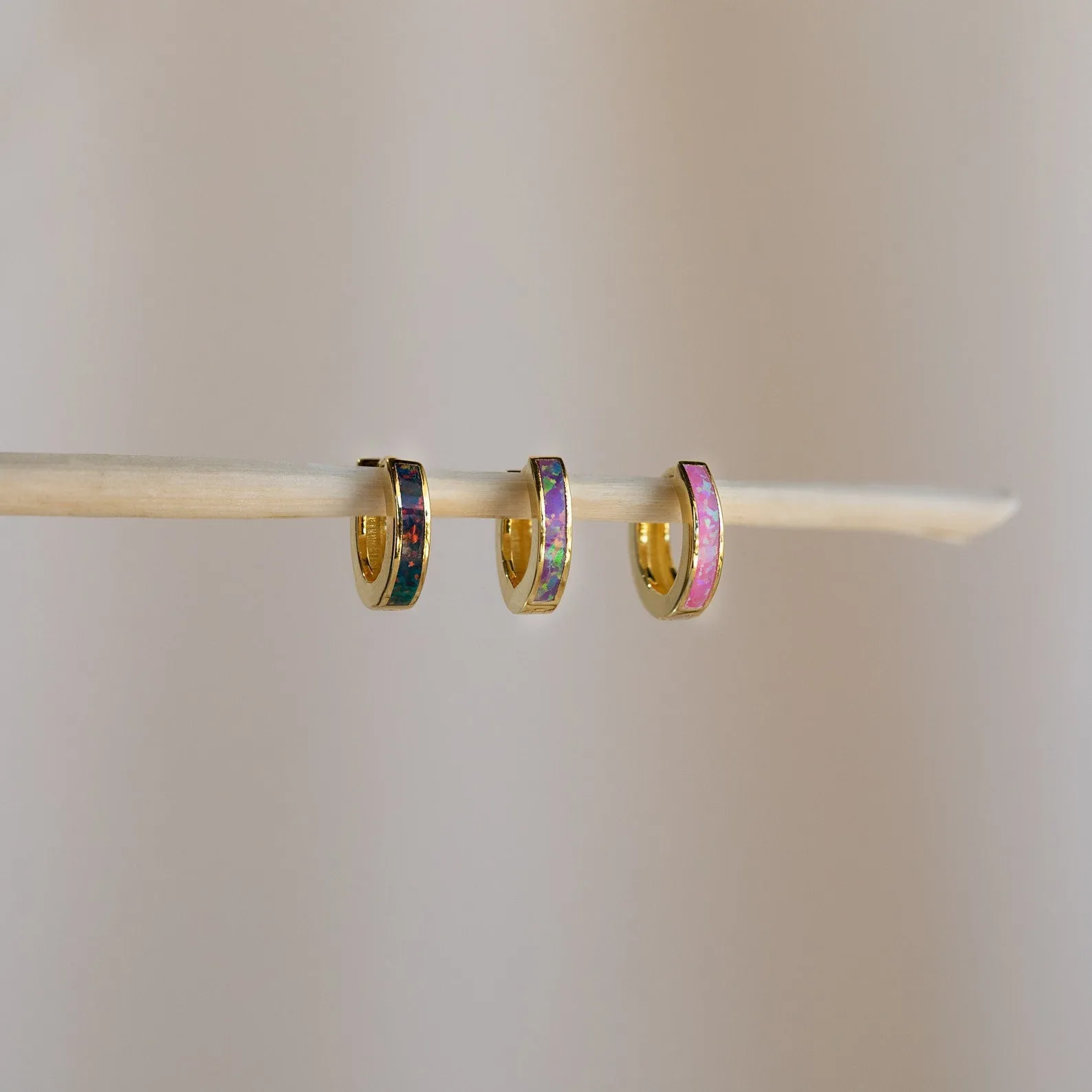 Lavender Opal Inlay Huggies