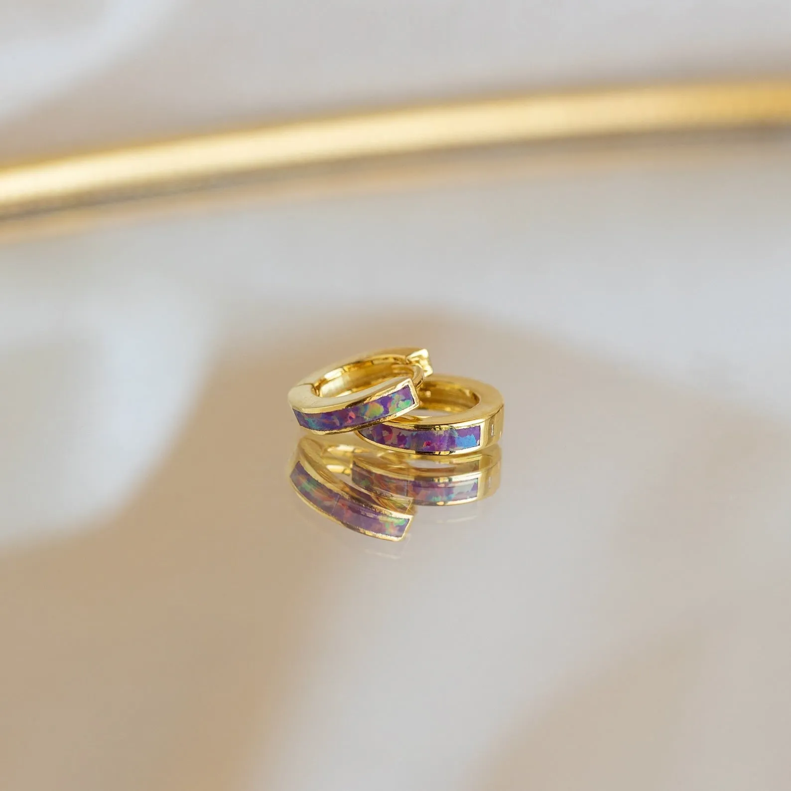 Lavender Opal Inlay Huggies