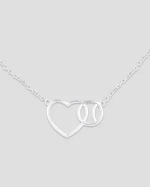 Love Baseball Necklace - Silver