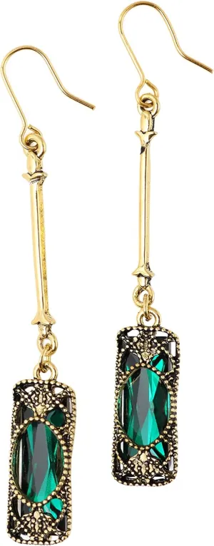 MINACHI Vintage Green Stone Created Emerald Dangle Earrings, Vintage Victorian Jewelry Gifts for Women