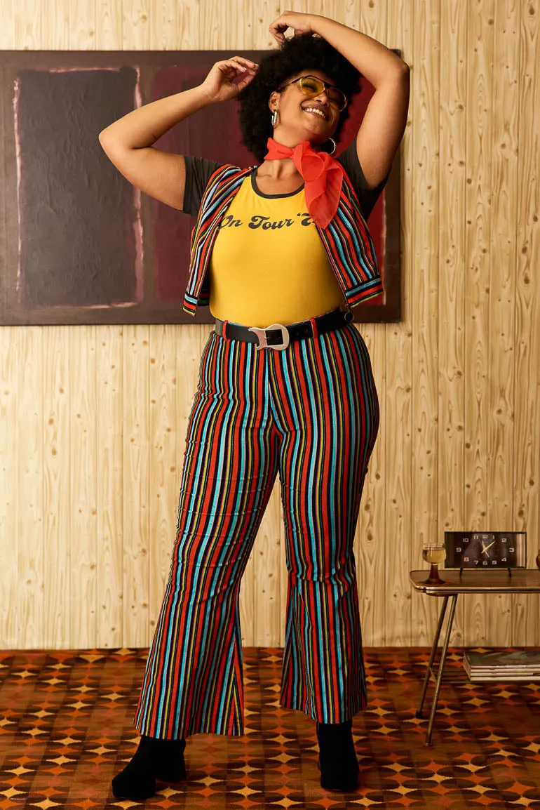 Miss Demeanor Glam Striped Zip Waistcoat