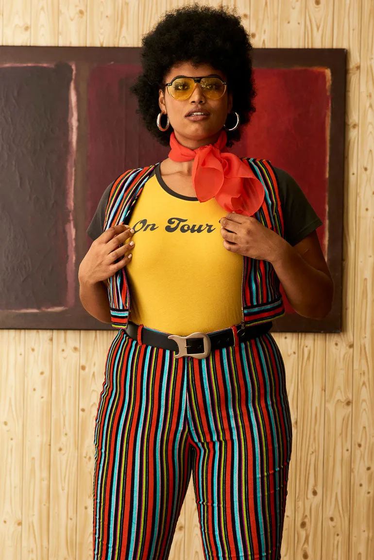 Miss Demeanor Glam Striped Zip Waistcoat