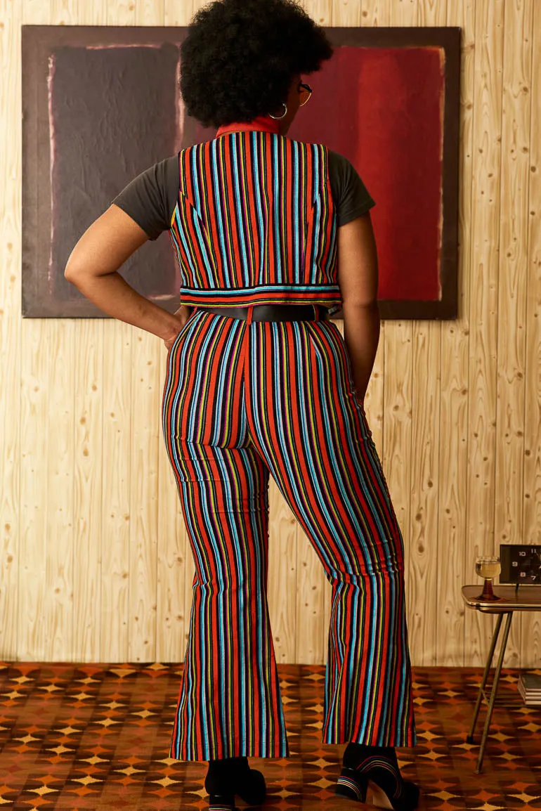Miss Demeanor Glam Striped Zip Waistcoat