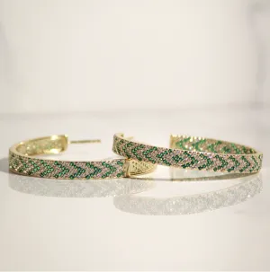 Native Gem Axel Hoops Emerald