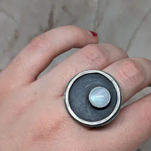 NEW! Rainbow Moonstone (In Negative Space) in Sterling Silver by Ashley Procopio