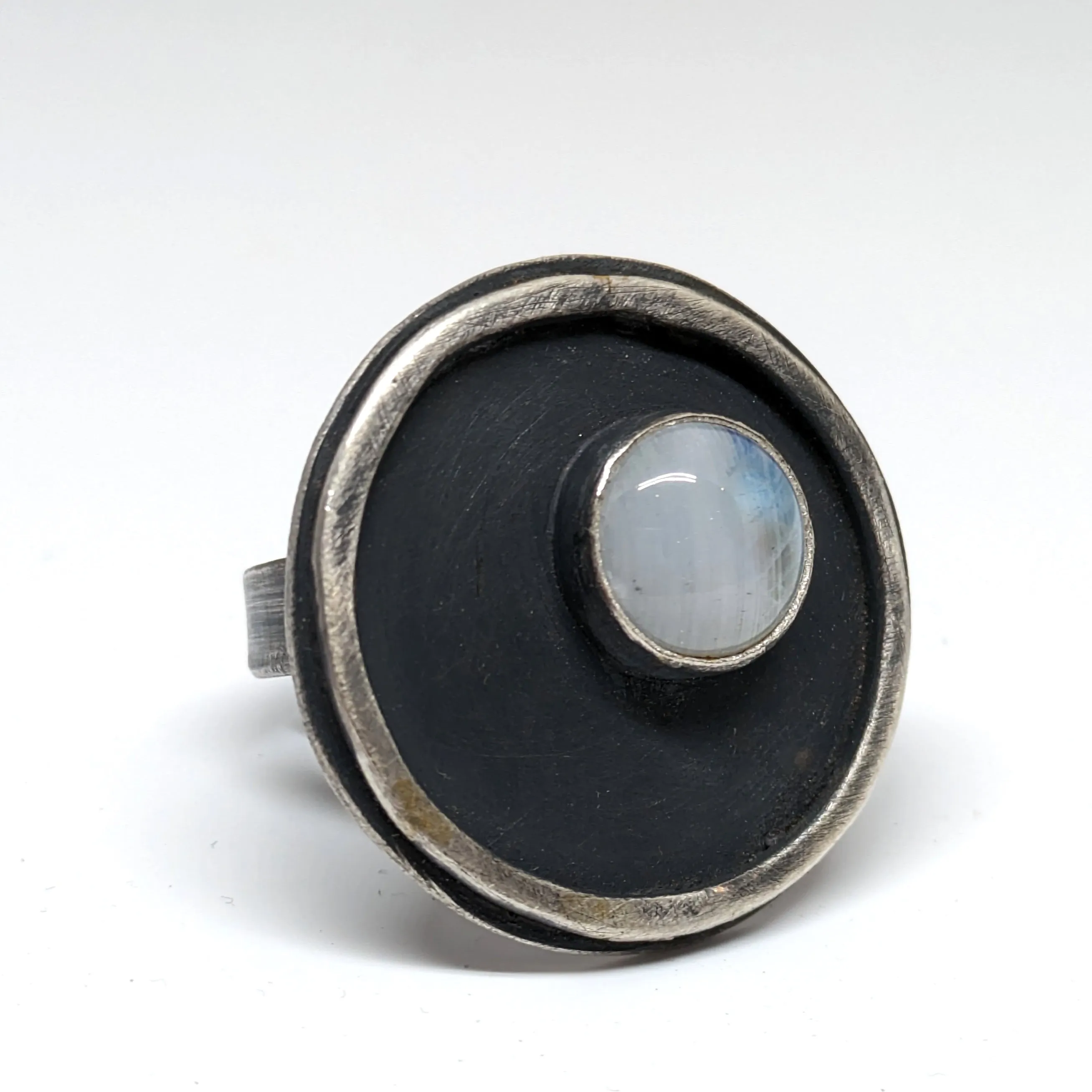 NEW! Rainbow Moonstone (In Negative Space) in Sterling Silver by Ashley Procopio