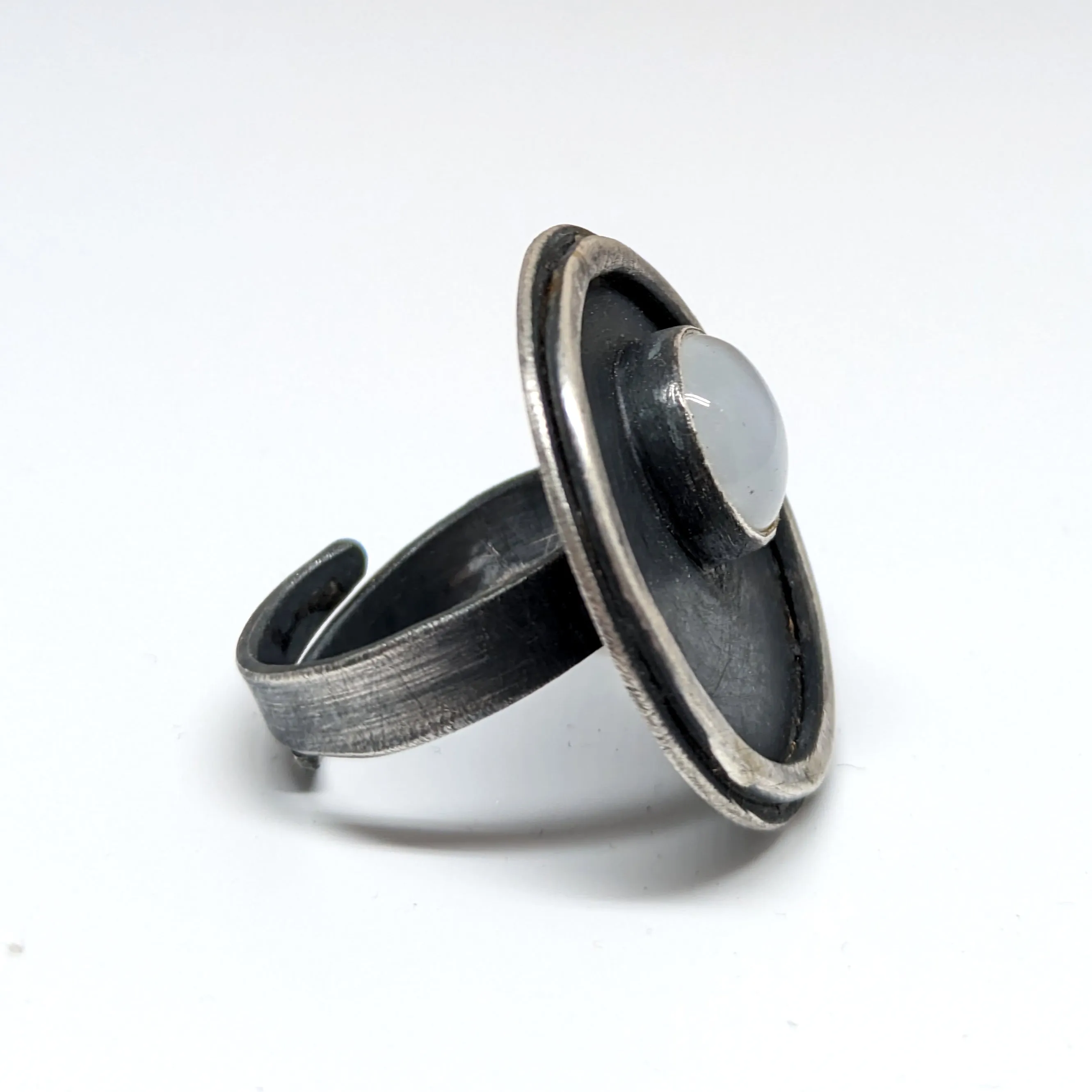 NEW! Rainbow Moonstone (In Negative Space) in Sterling Silver by Ashley Procopio