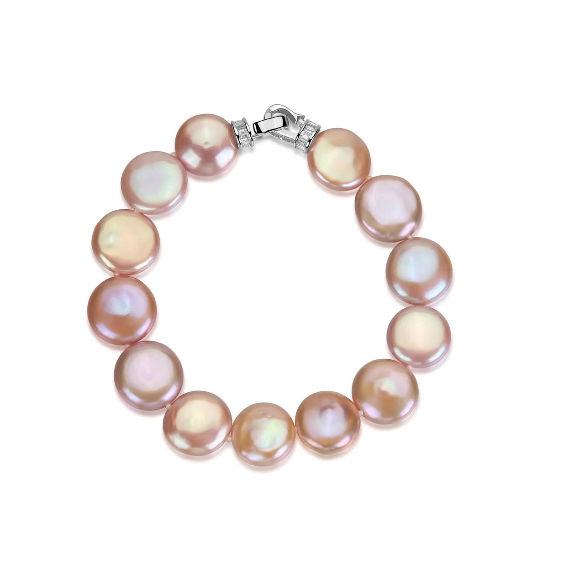 Pink Coin Baroque Pearl Strand Bracelet and Necklace (Purchase Individually)