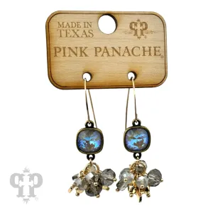 Pink Panache Bead Cluster Dangle Earring With Austrian Crystal
