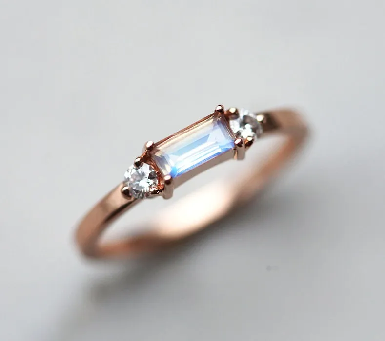 Piper Baguette Moonstone Ring