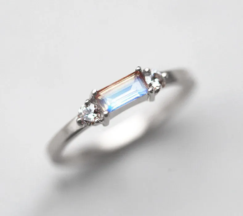 Piper Baguette Moonstone Ring