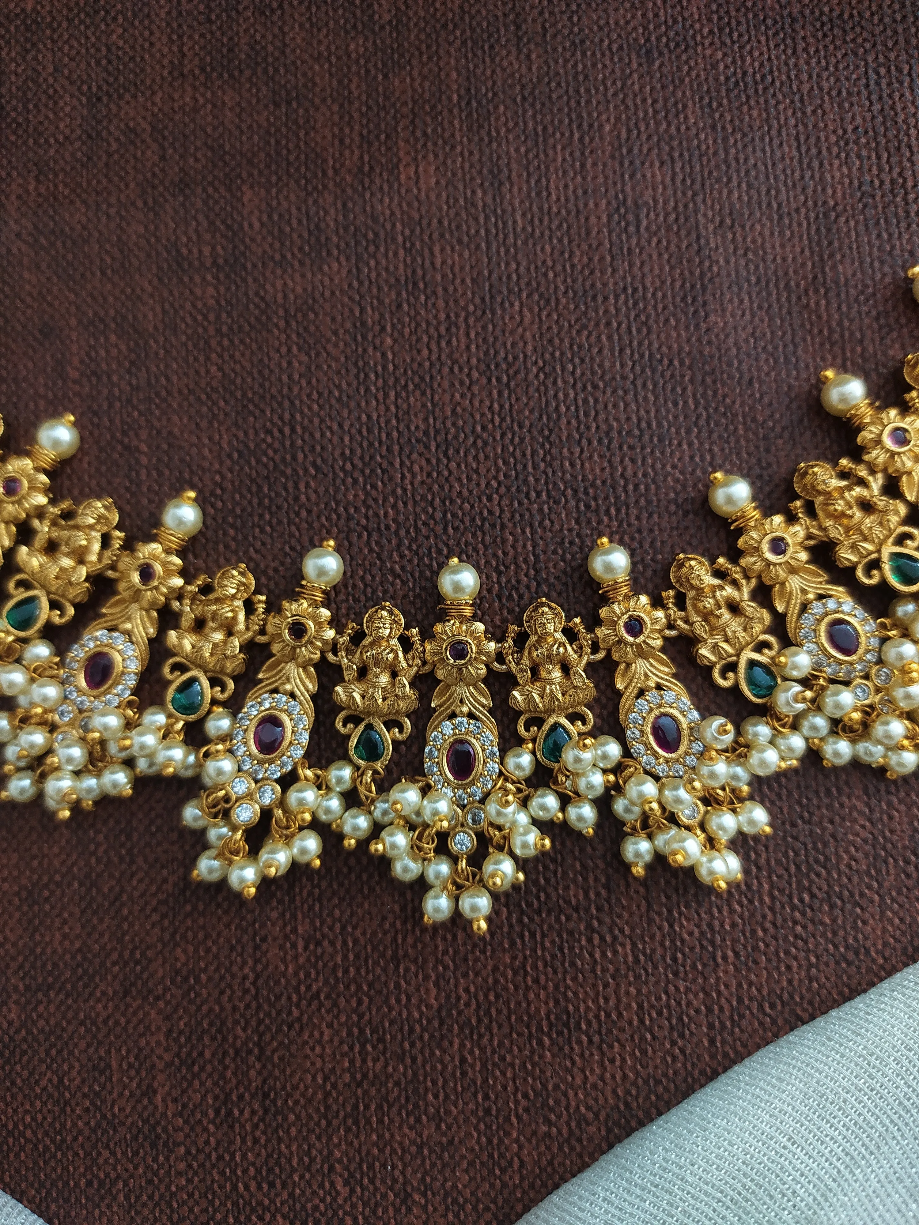 "Antique Guttapusalu Lakshmi Necklace Set"