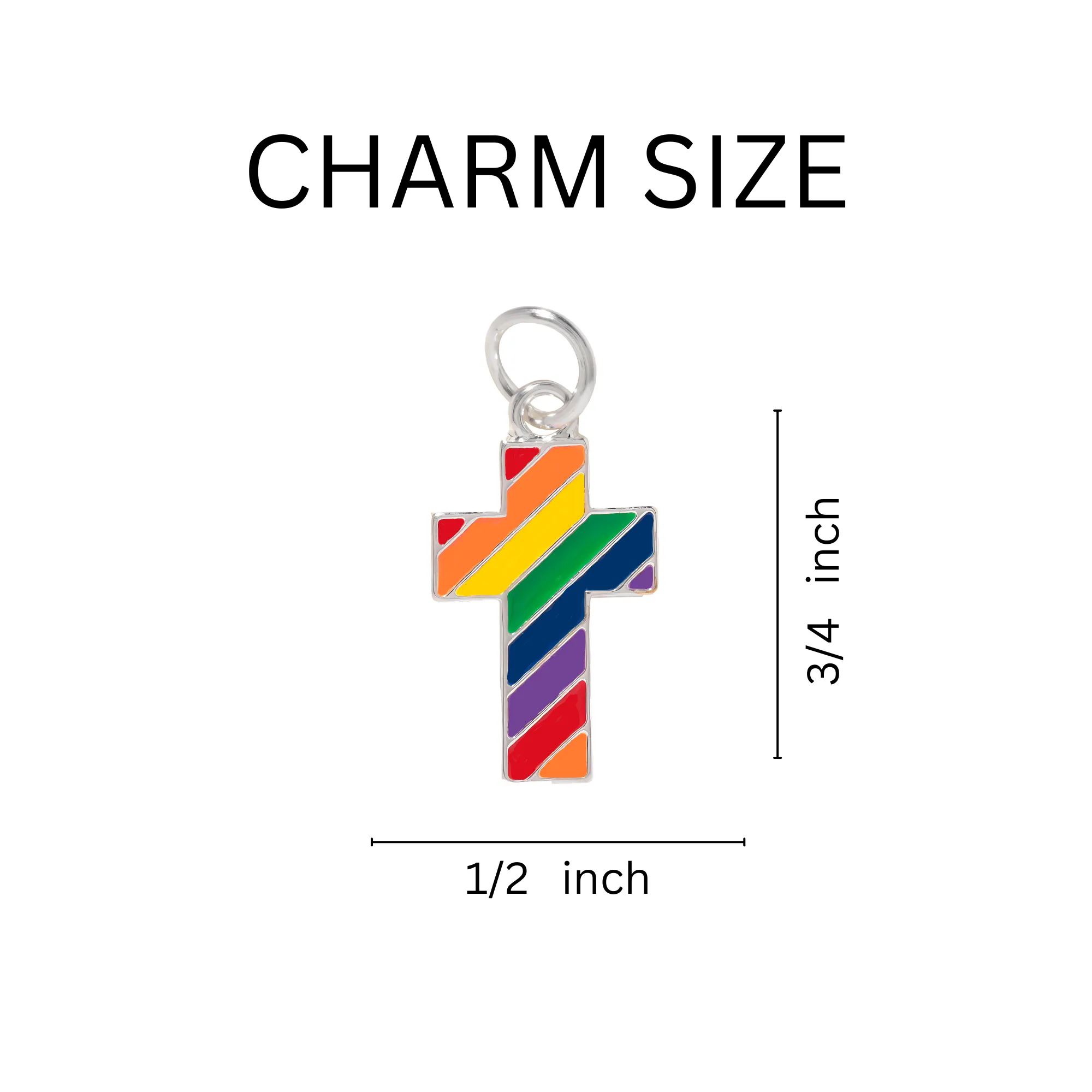 Rainbow Flag Cross Earrings