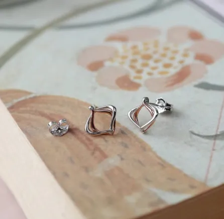 Silver Alicia Rose Petite Stud Earrings