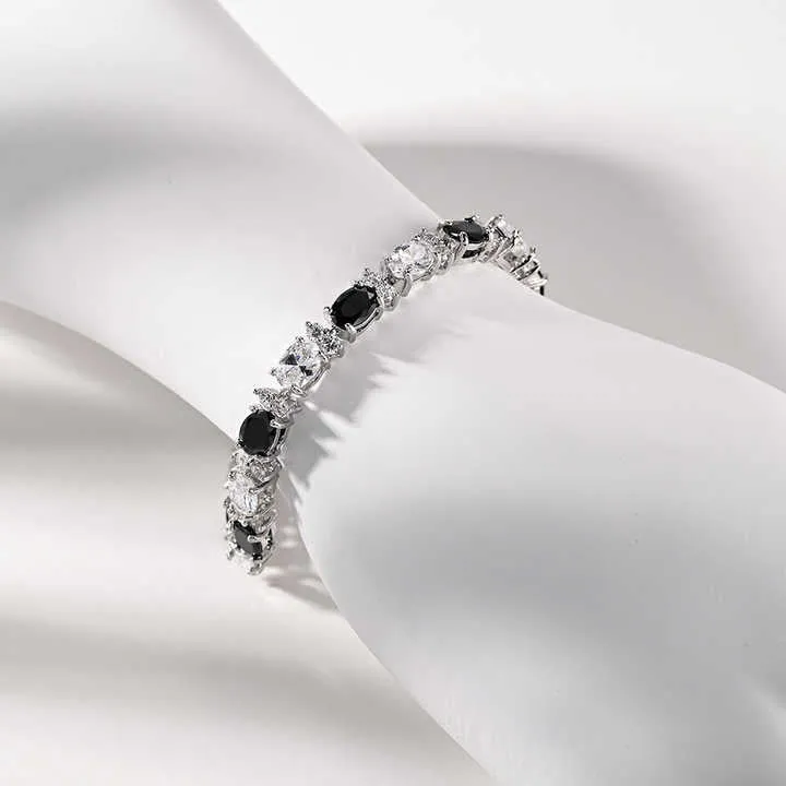 Sterling Silver Black and White-سوار من الفضة