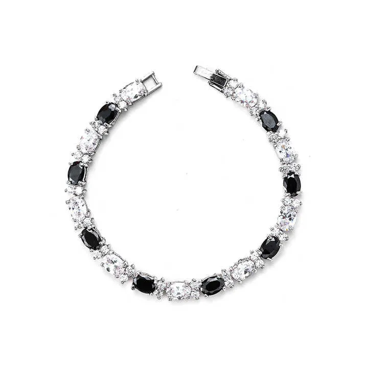 Sterling Silver Black and White-سوار من الفضة