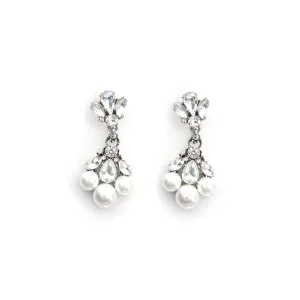 Triple pearl drop earrings