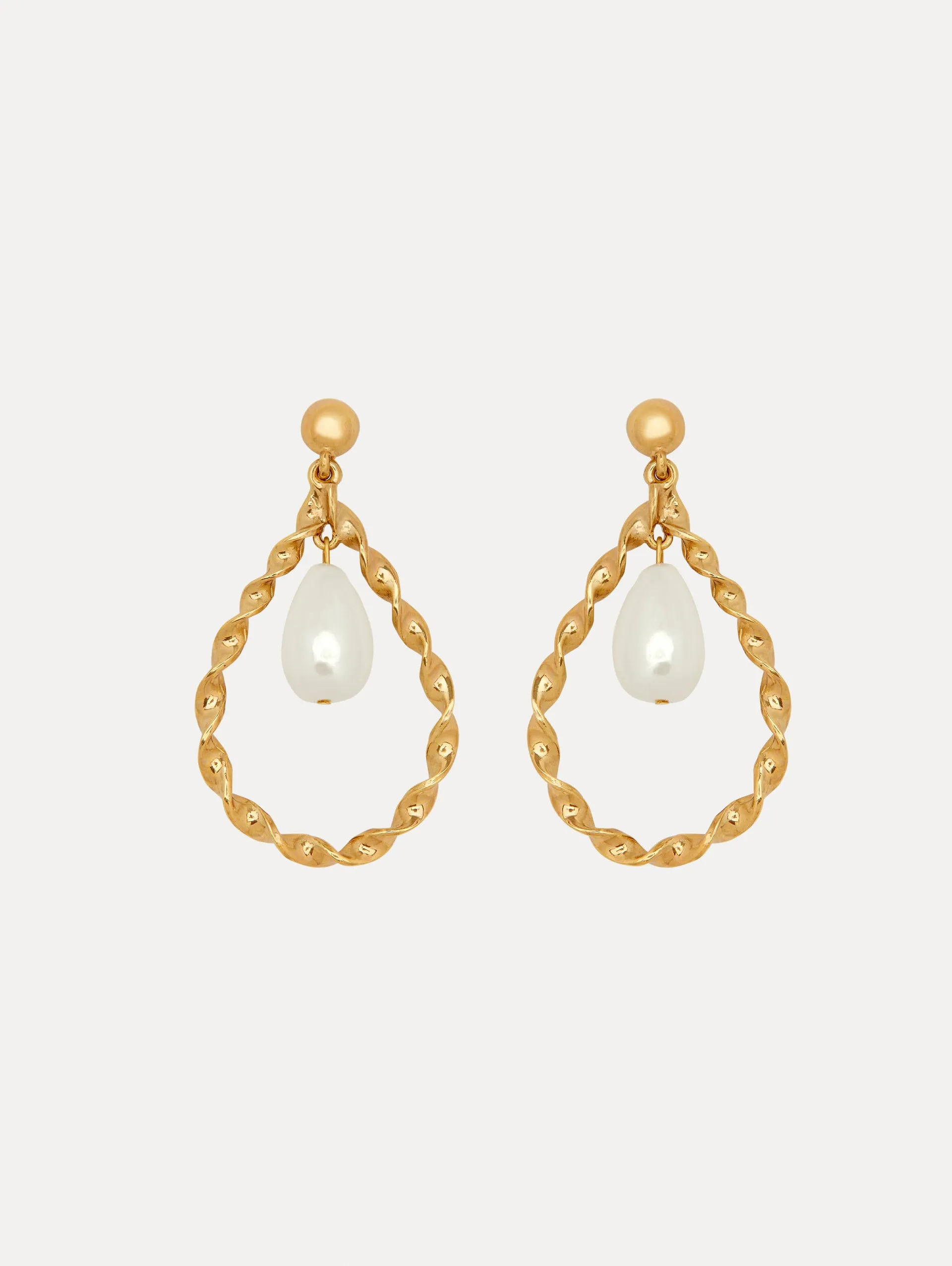 Twisted Pearl Drop Earrings