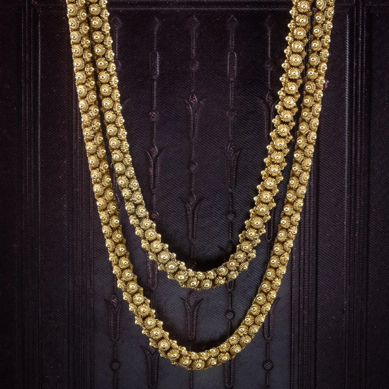 Vintage Cannetille Chain Necklace 9ct Gold Dated 1976