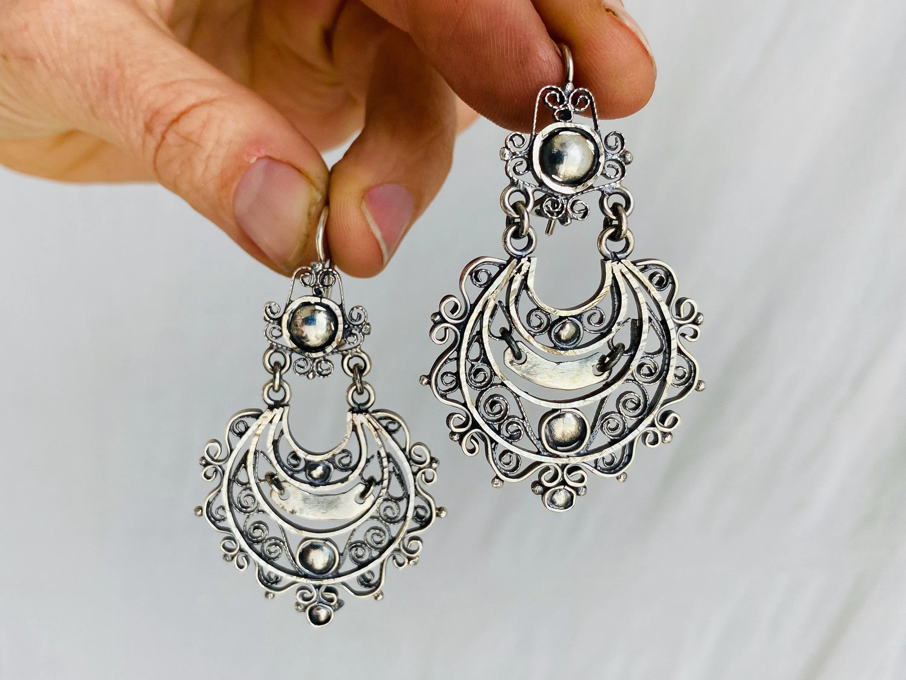 Vintage Filigree Earrings. Arracadas. Oaxaca. Mexico. Frida Kahlo